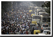 Crowded Street in Delhi